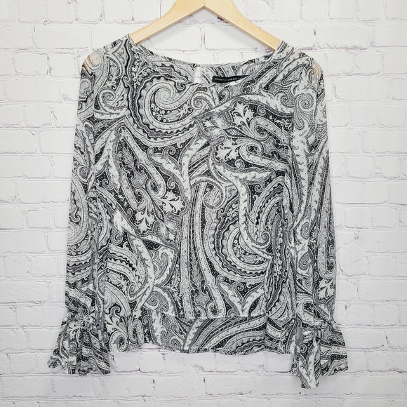 White House Black Market Tops - WHBM Silk Paisley Top